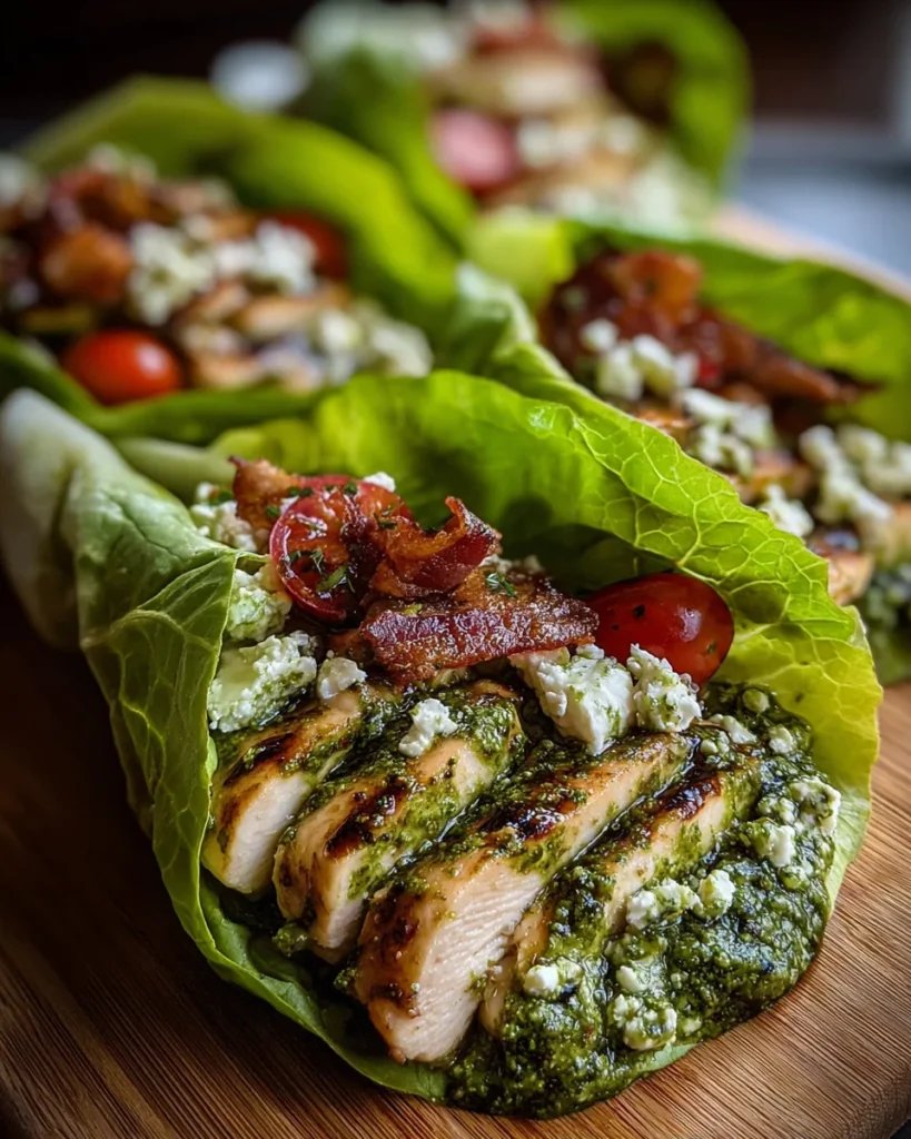 Pesto Chicken Lettuce Wraps: Quick, Healthy Delight!