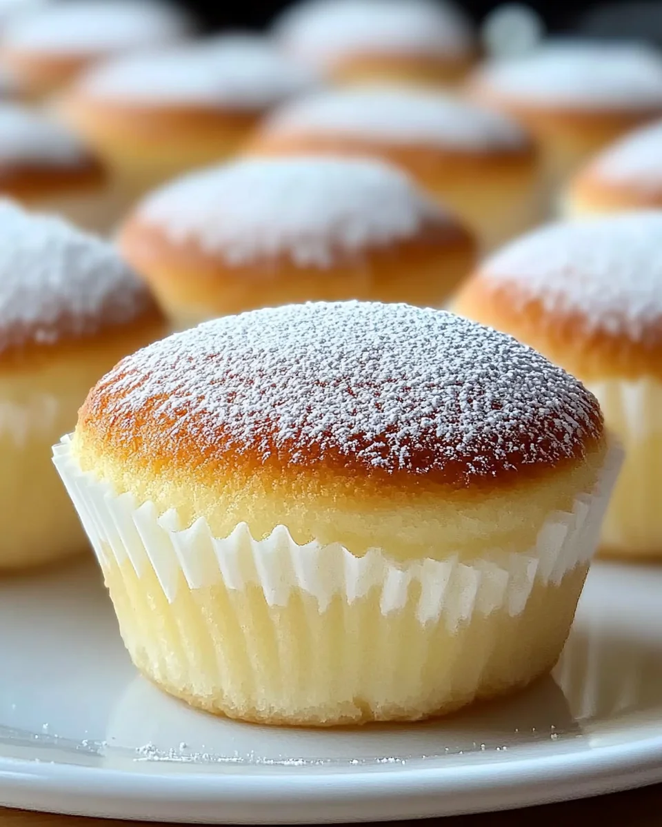 Fluffy Japanese Cotton Cheesecake Cupcakes