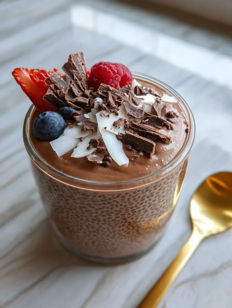 High-Protein Chocolate Avocado Chia Pudding 
