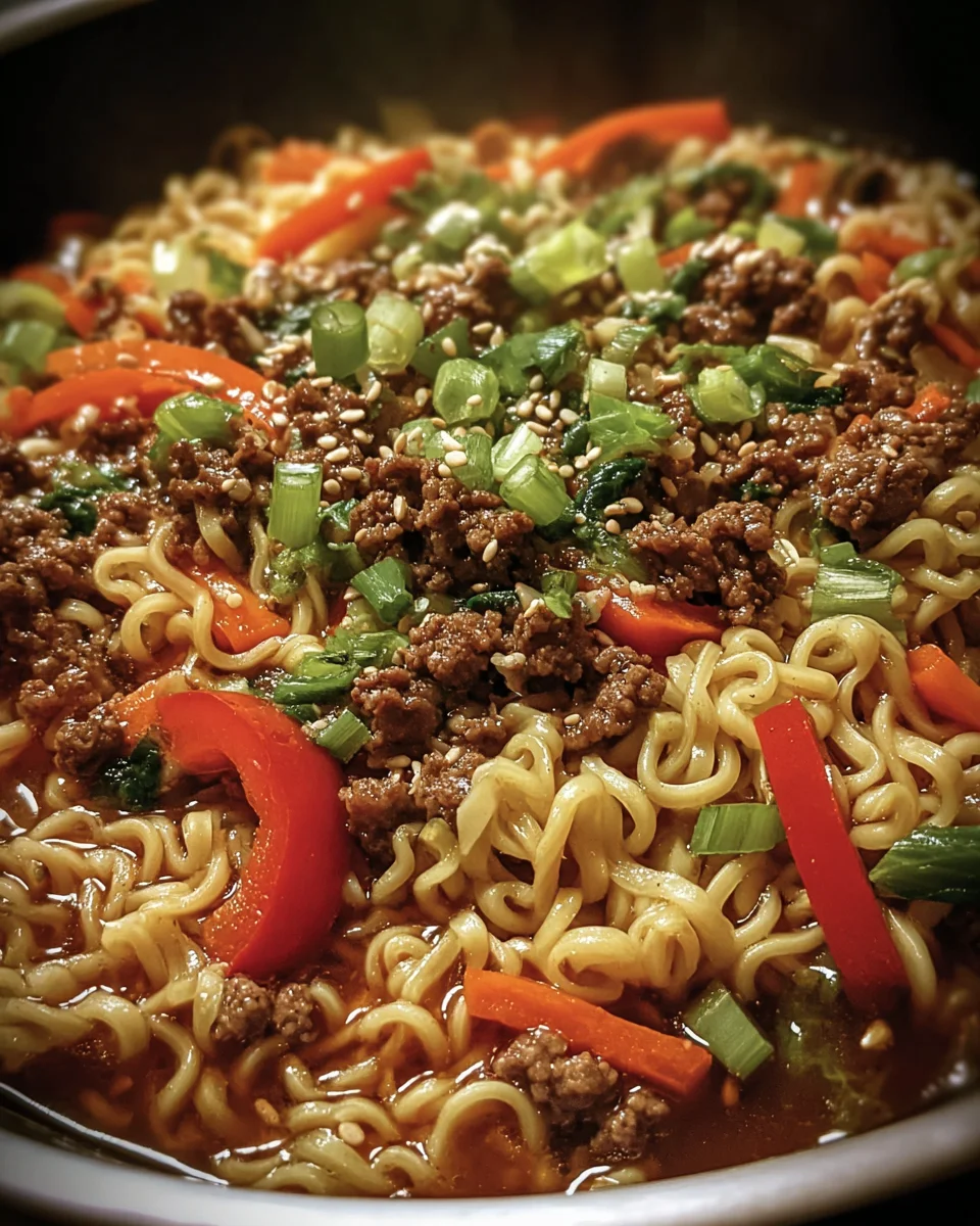 Slow Cooker Beef Ramen Noodles