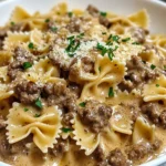 Creamy Parmesan Garlic Beef Bowtie Pasta: A Dish to Savor!
