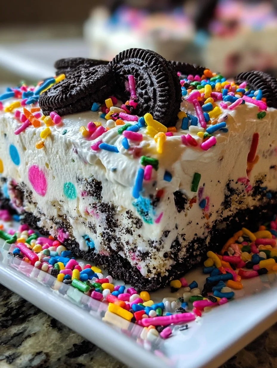 No-Bake Funfetti Oreo Icebox Cake