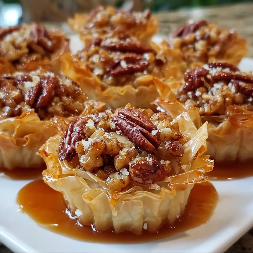 Irresistible Pecan Caramel Baklava Cups
