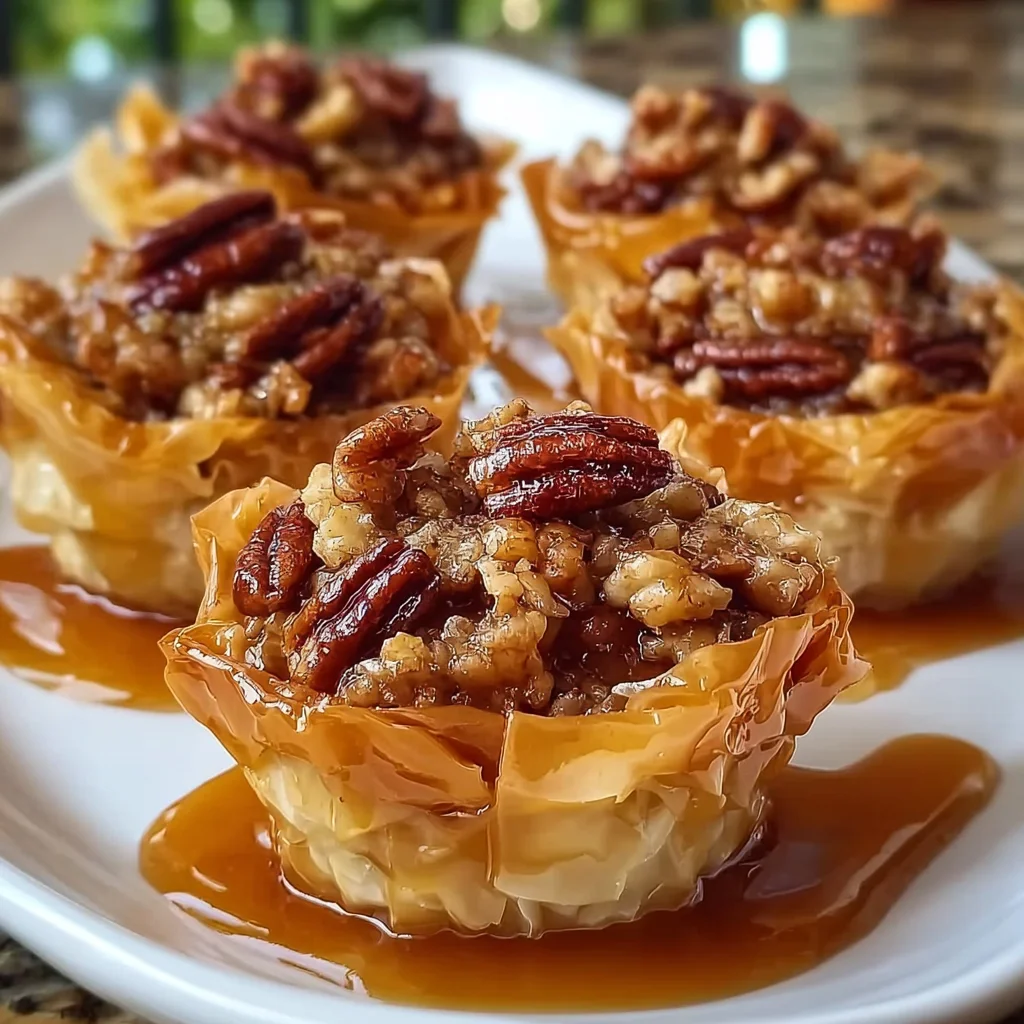 Irresistible Pecan Caramel Baklava Cups 