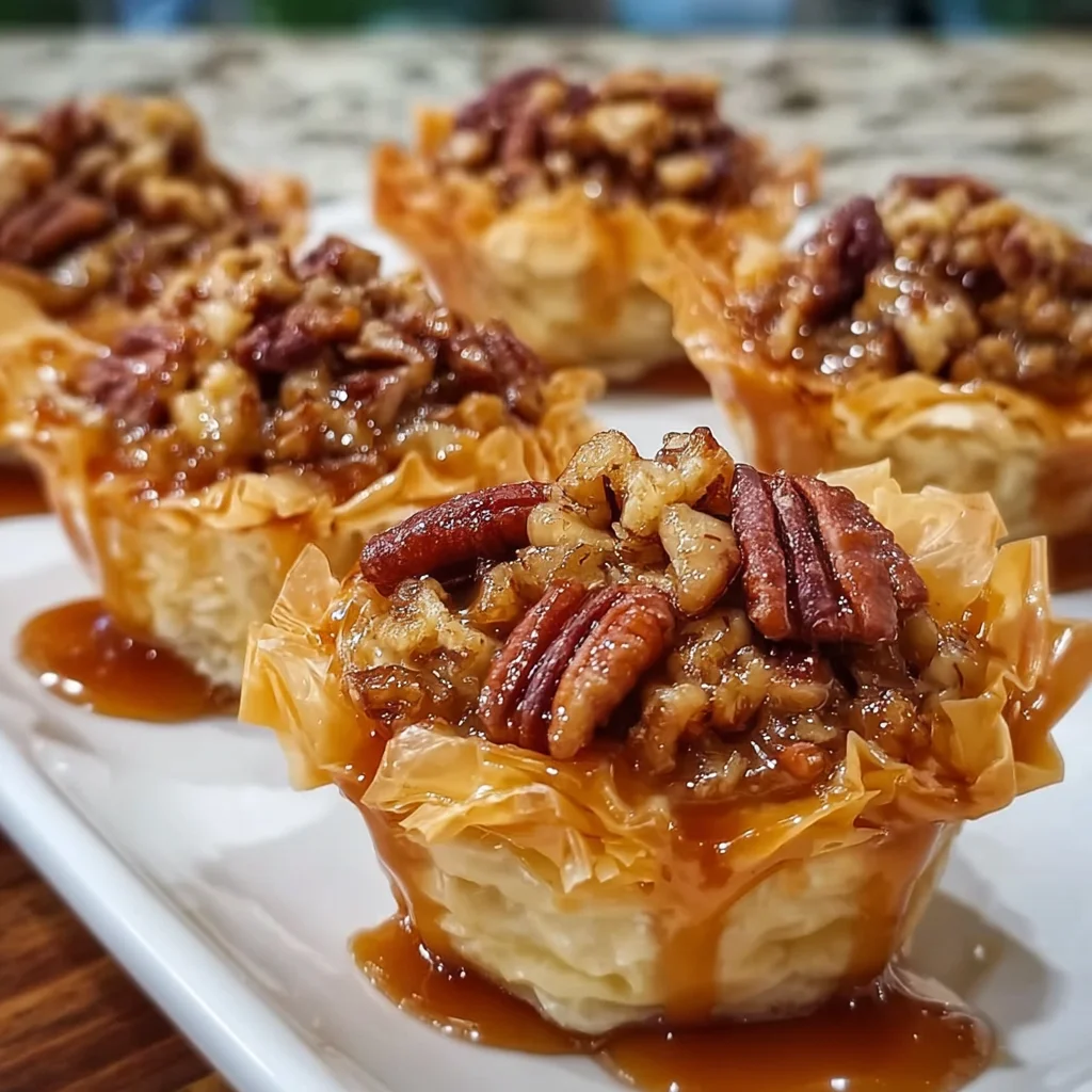 Irresistible Pecan Caramel Baklava Cups 