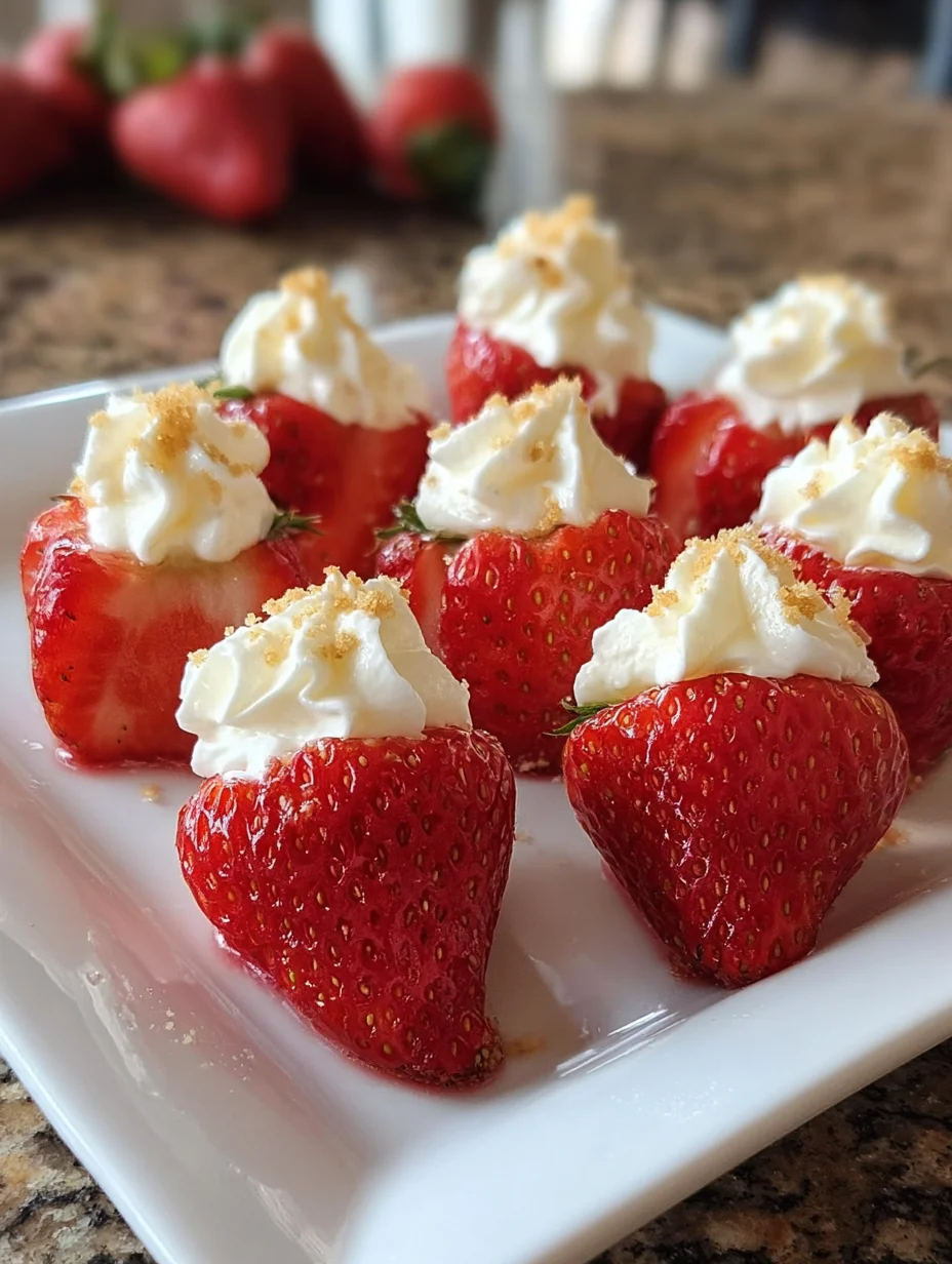 Deviled Strawberries (Made with a Cheesecake Filling)