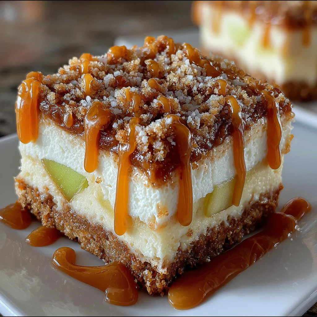 Frozen Caramel Apple Cream Bars