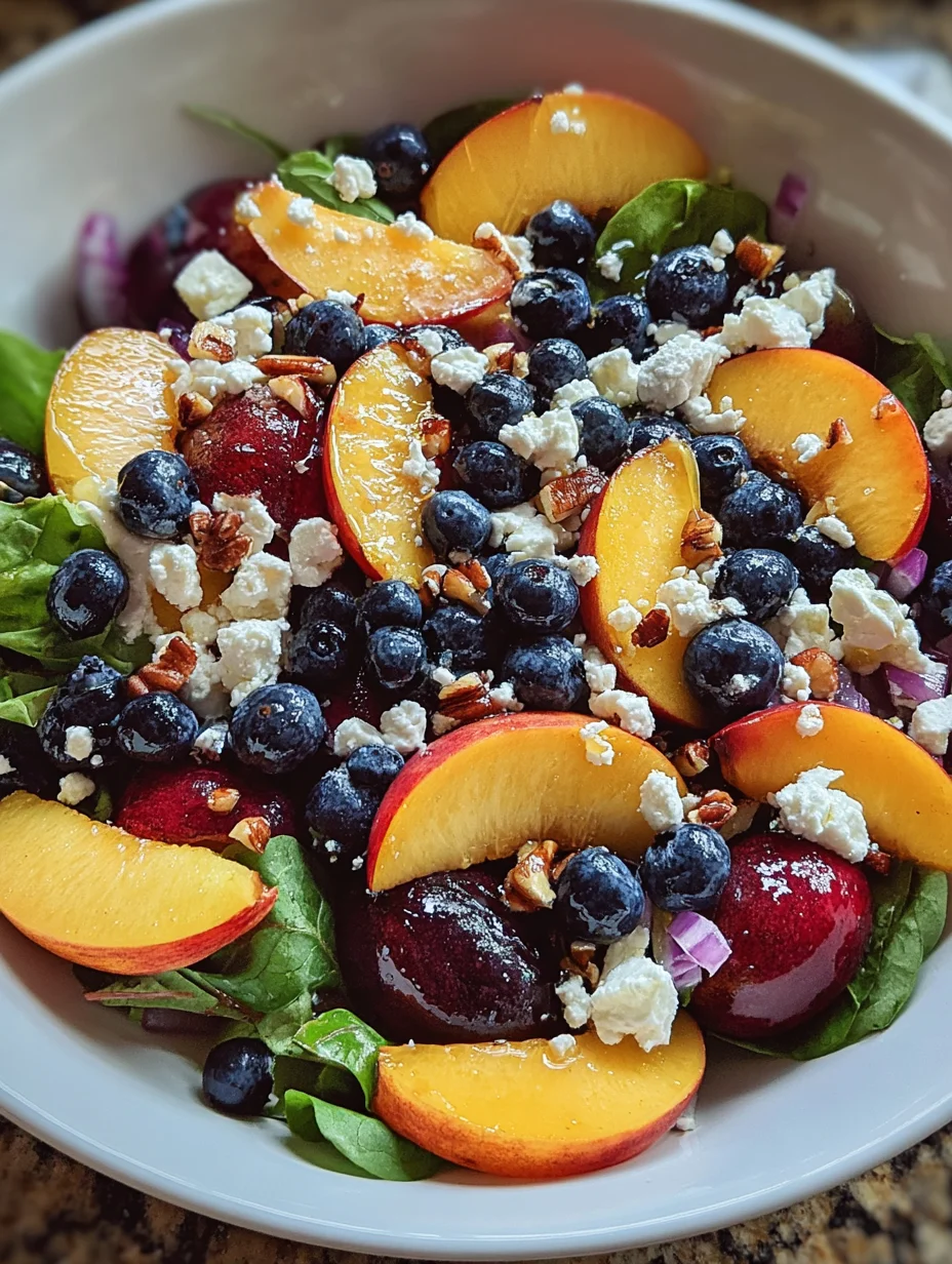 Blueberry Peach Feta Salad