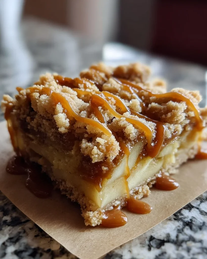 Salted Caramel Apple Crumble Bars Fall Treat