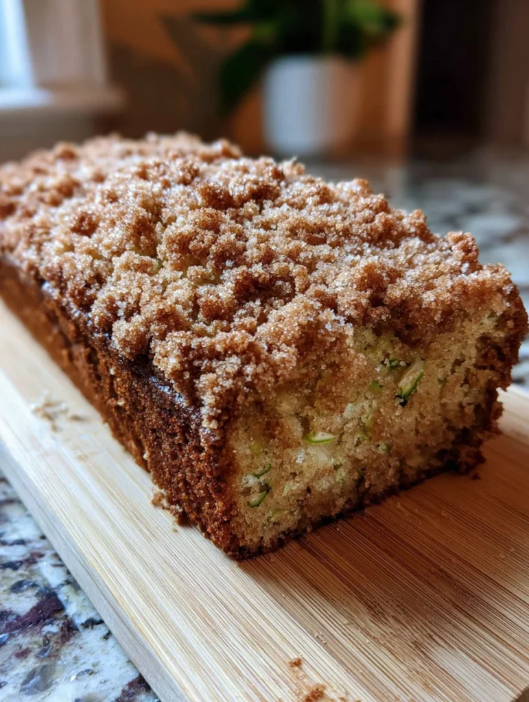 Cinnamon Streusel Topped Zucchini Bread Bakery Style