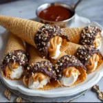 Chocolate Caramel Waffle Cones