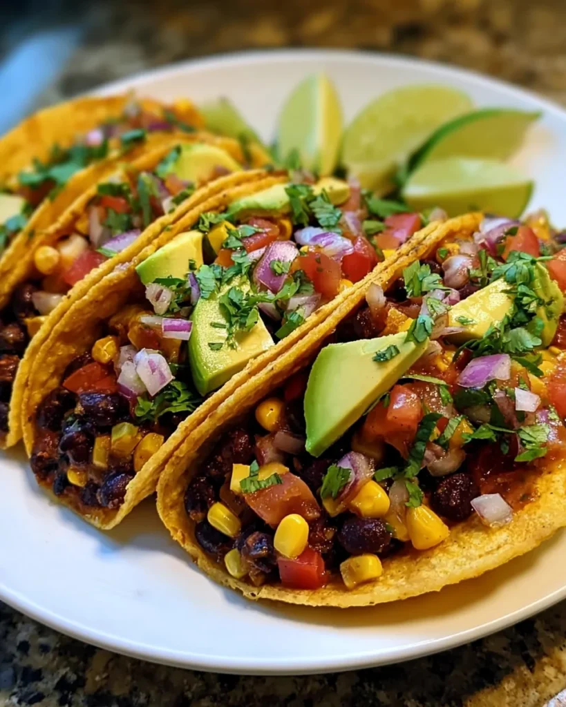 Black Bean Corn Vegetarian Tacos