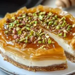 Honey Pistachio Baklava Cheesecake