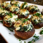 Spinach Dip Stuffed Mushrooms