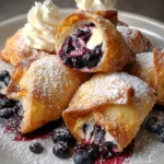 Deep-Fried Blueberry Cheesecake Wontons