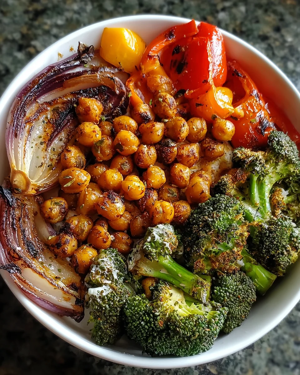 Roasted Chickpeas and Veggie Bowl