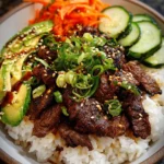 Korean BBQ Beef Rice Stack