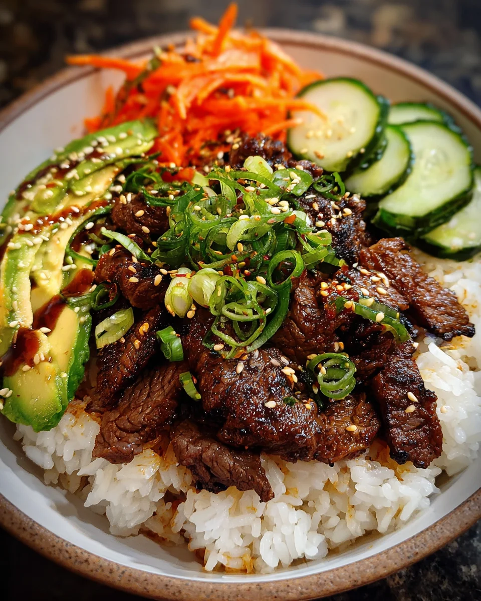 Korean BBQ Beef Rice Stack