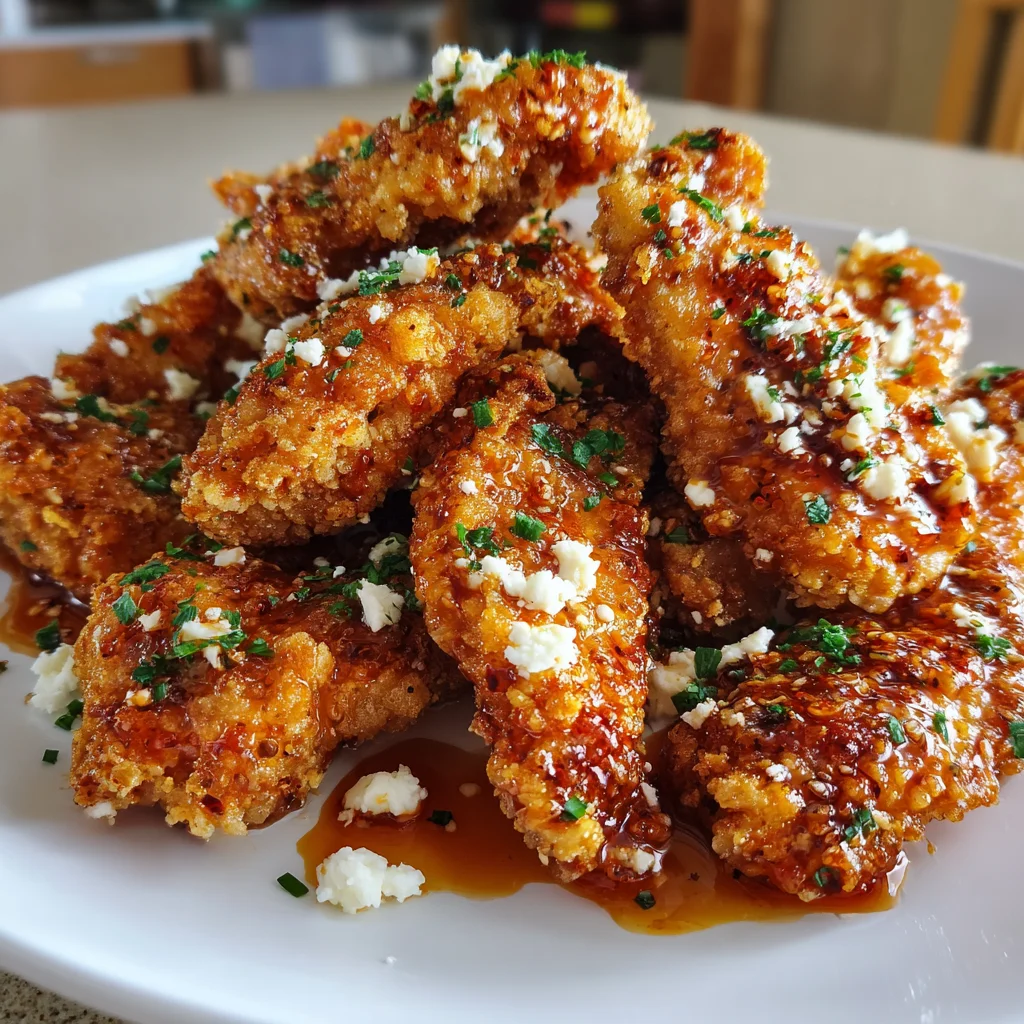 Crispy Hot Honey Feta Chicken